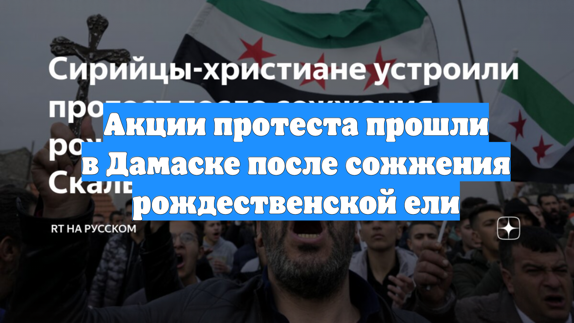 Акции протеста прошли в Дамаске после сожжения рождественской ели