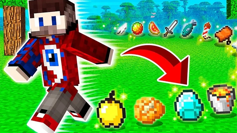 Майнкрафт, но ДВИГАЯСЬ Получаешь СЛУЧАЙНЫЕ ПРЕДМЕТЫ!