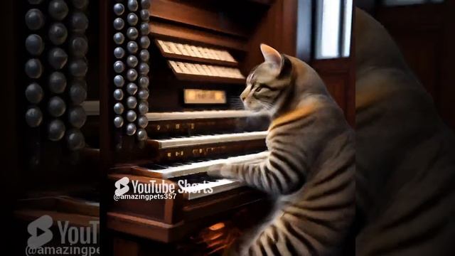 Кот играет на органе. #music #cat #catshorts.mp4