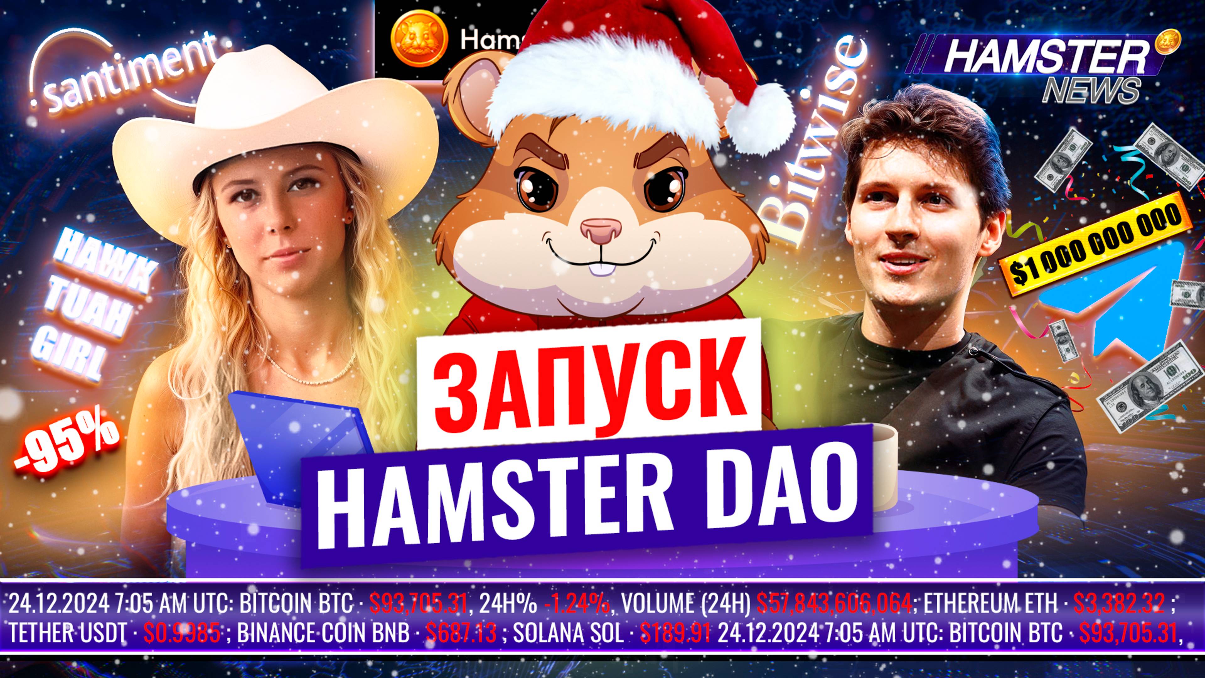 Криптопаника или возможность? Миллиард для Telegram, сага о крипто-скаме Hawk Tuah ⚡️ Hamster News
