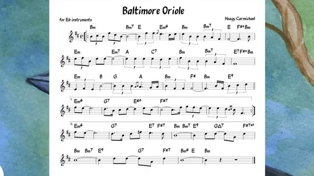 Baltimore_Oriole_Carmichael_Backing_track_score_for_Eb_alto_instruments_270p_360p[1]