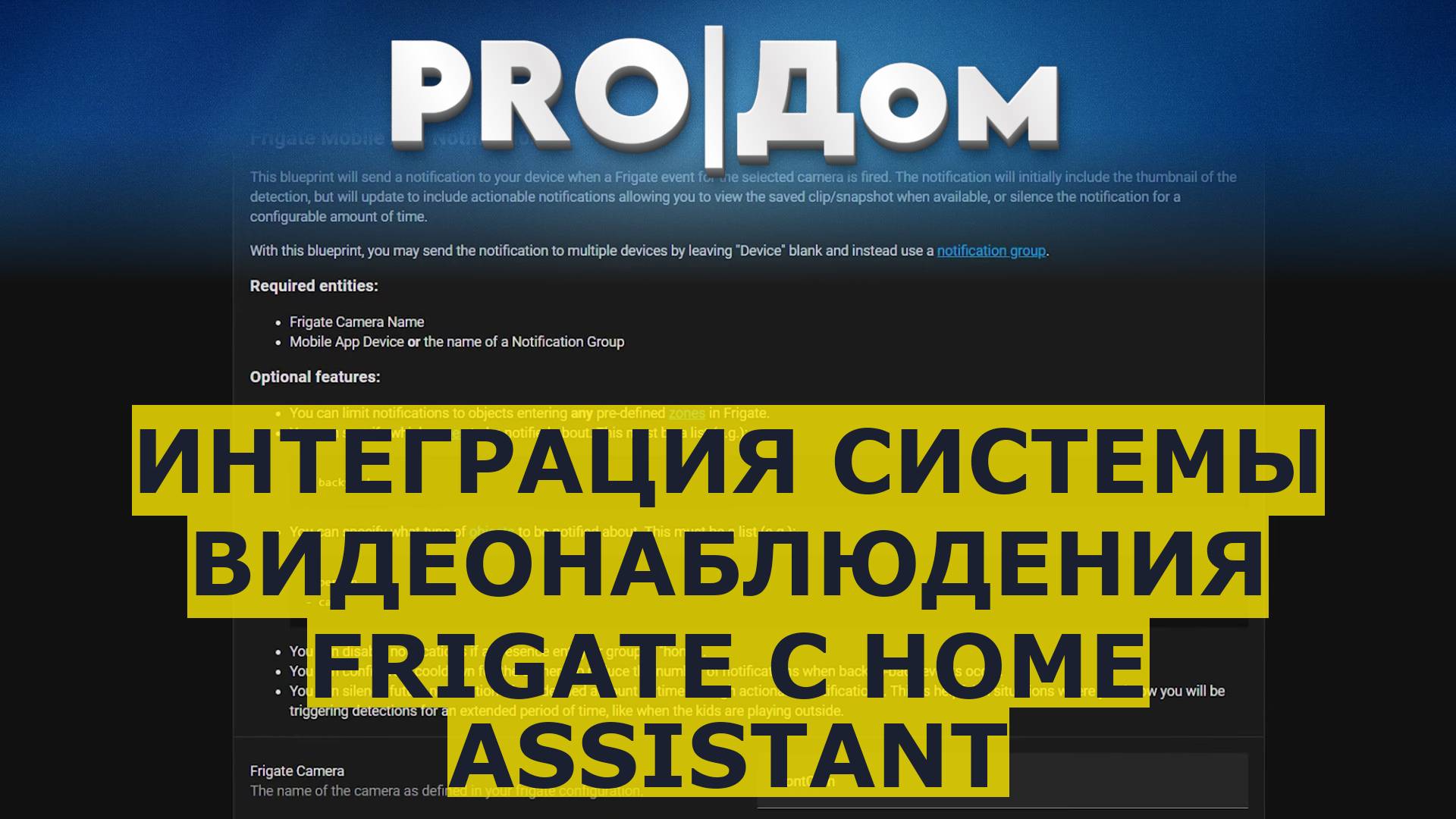 Интеграция системы видеонаблюдения Frigate с Home Assistant