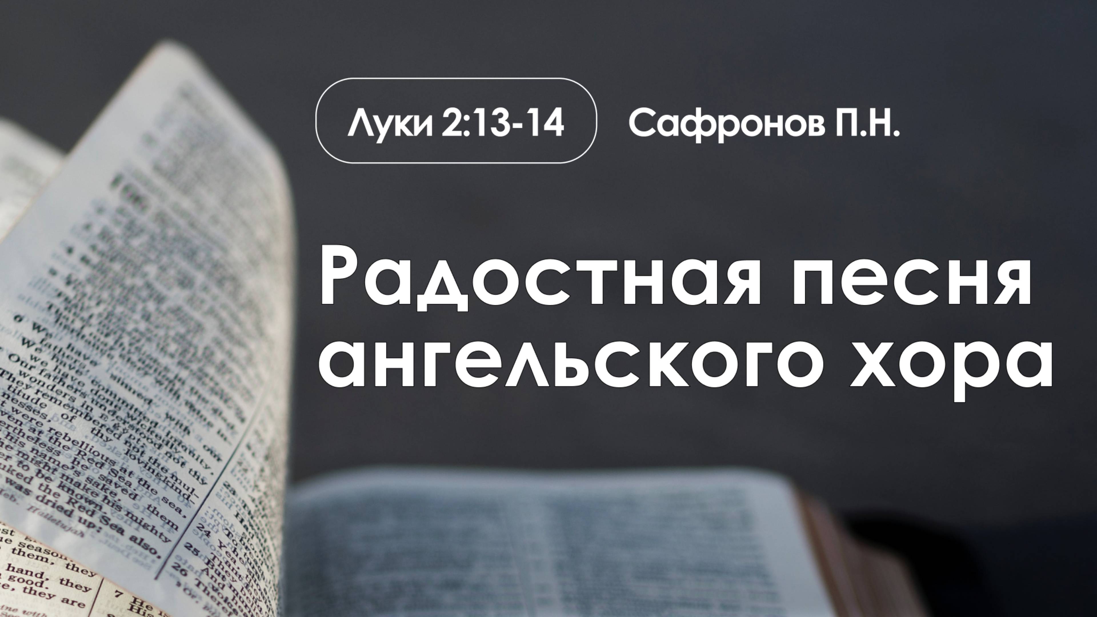 «Радостная песня ангельского хора» | Луки 2:13-14 | Сафронов П.Н. | 22.12.24