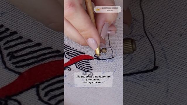 Контуры птицы, украшение на елку, процессы вышивки, вышивка люневильским крючком