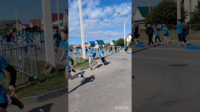 Забег Р. Ф. Часть 3. Тамбов 2024 год. 
Алексей 9 лет 
Лев 7 лет. 
Бег 1 км. Время 3 мин. 50 сек.