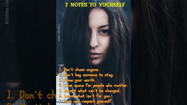 7 notes to yourself