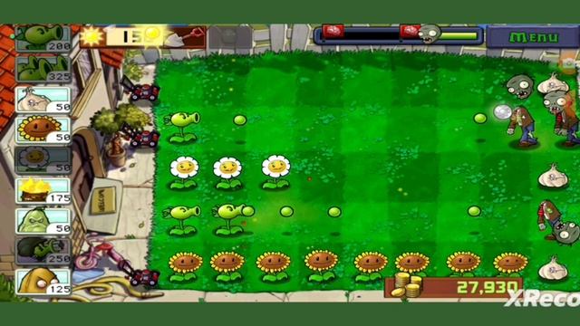 Plants vs zombies прохождение 2 уровень 1