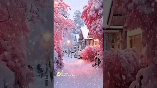 розовый снег