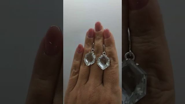 Серьги серебро Ссср, 875 звезда, горный хрусталь, Свердловск