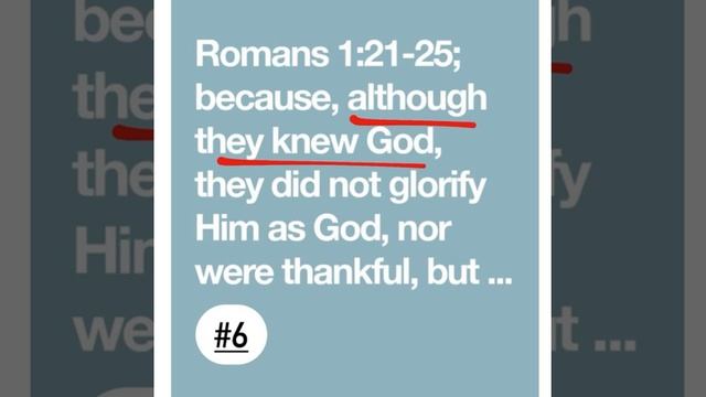 Reasons #6: Romans 1 (Ancient Israel Only)