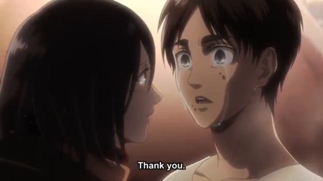 MIKASA CONFESSES FEELINGS TO EREN | Attack on Titan Season 2 Episode 12  SUBBED