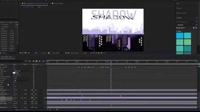 Book Cover Gif Graphic Design | Shadow Towers & Neon lights Timelapse