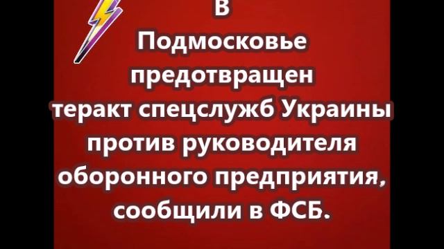 В Подмосковье предотвращен теракт спецслужб Украины против руководителя оборонного предприятия