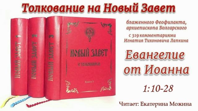Толкование на Евангелие от Иоанна 1:10 - 28