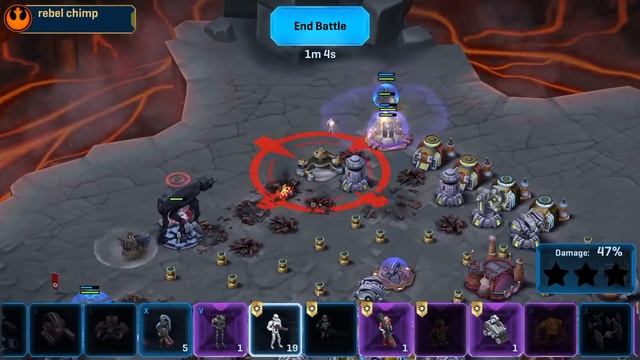 Star Wars Commander No Outpost War: Iridium (Dark~Brigade) vs. rebel chimp (PartylikeHAVOC)