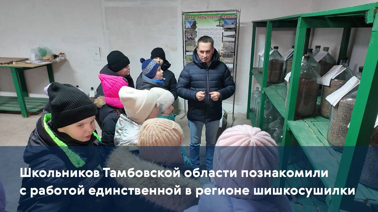 Школьников Тамбовской области познакомили с работой единственной в регионе шишкосушилки