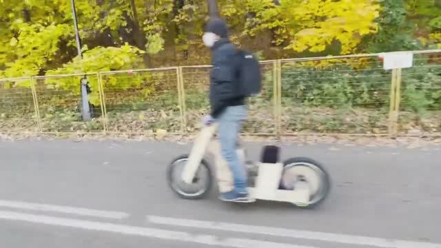 Самодельный самокат из фанеры, покатушка по набережной