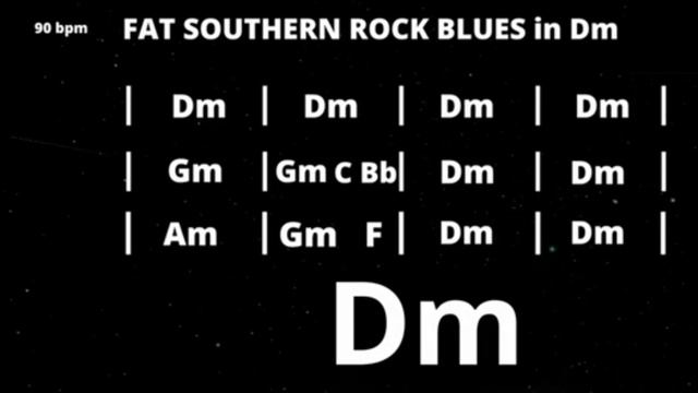 Fat Southern Blues Rock in Dm  90 bpm  Guitar Backing Track