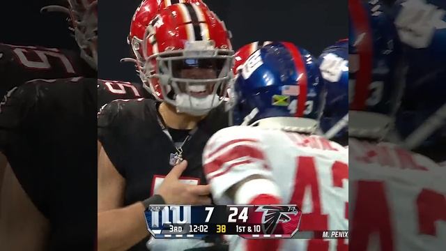 Drake London catches for a 15-yard Gain vs. New York Giants