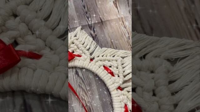 Рождественский венок в технике макраме🤍