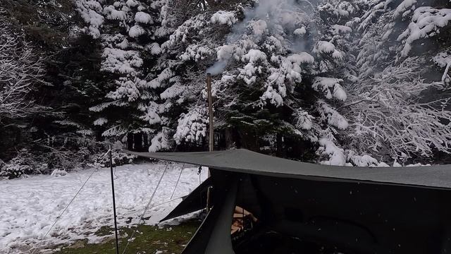 Warm Tent Camping In The Snow With My Dog | Freezing Winter Conditions, Snow, Wood Stove
