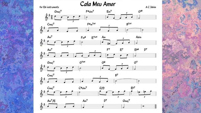 Cala Meu Amor (Jobim) Backing track   score for Eb alto instruments(360P)