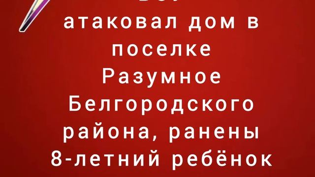 Беспилотник ВСУ атаковал дом в поселке Разумное Белгородского района,