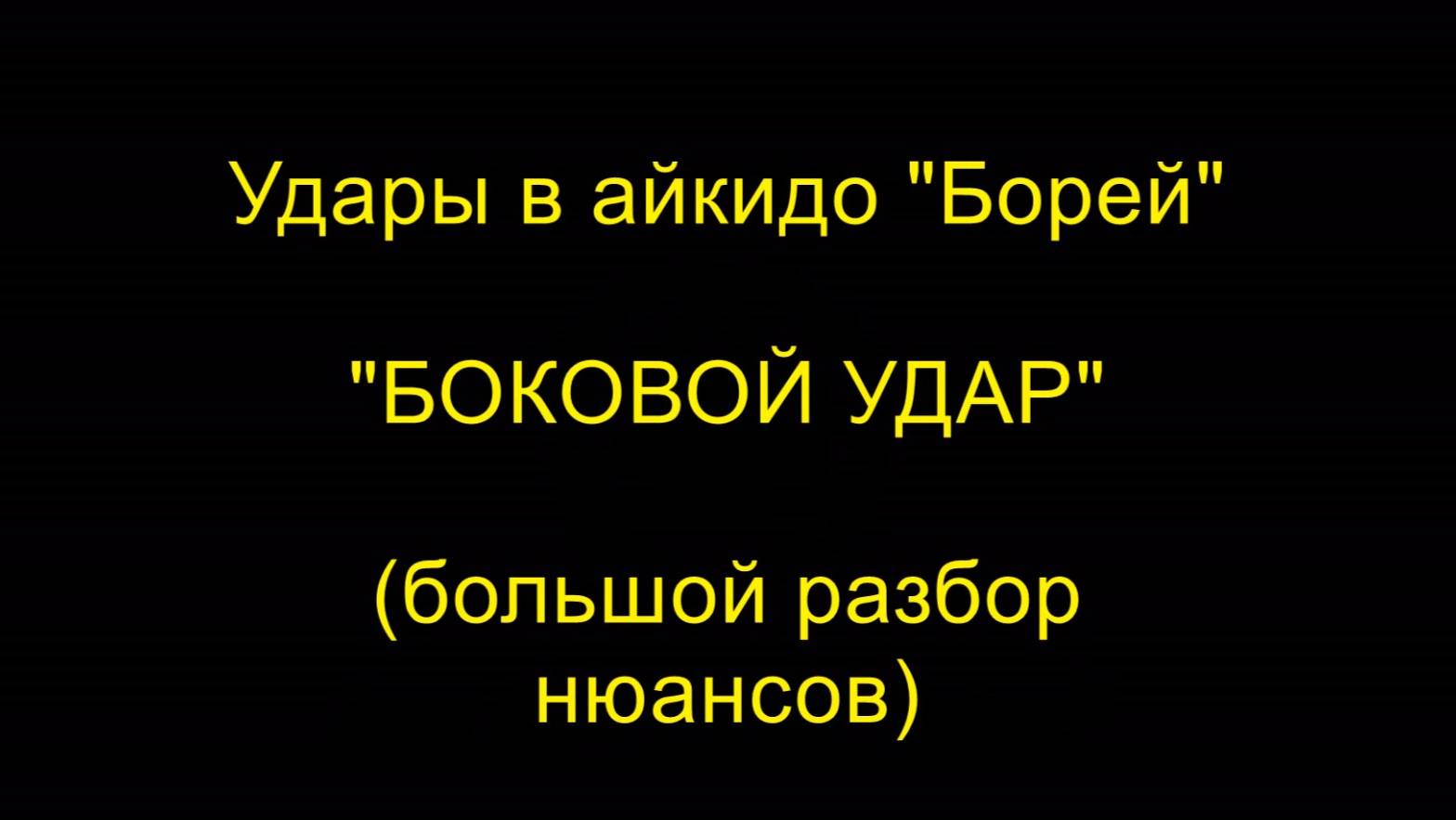 БОКОВОЙ УДАР (большой разбор нюансов), удары в айкидо "Борей"