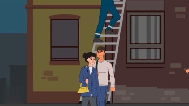 Работы на лестнице в оживленных местах