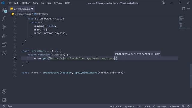 Redux Toolkit Tutorial - 16 - Redux Thunk Middleware