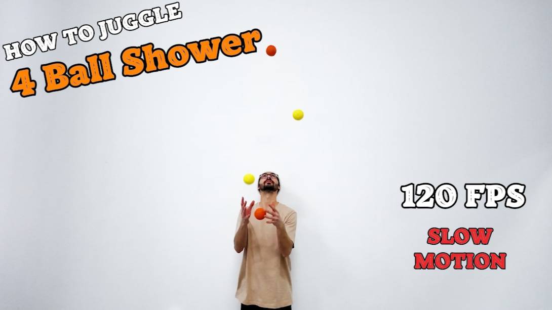 4 Ball Shower - Super Slow Motion Juggling 120 fps