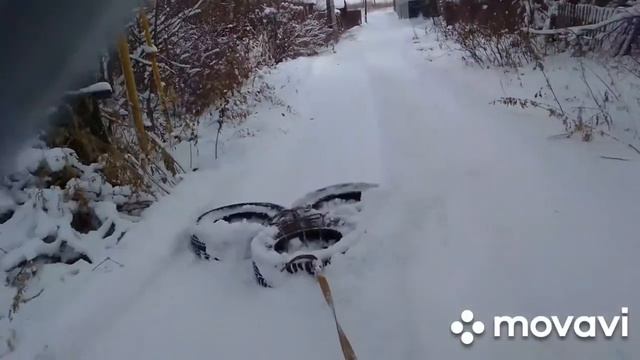 чистка снега "танком"под названием Нива