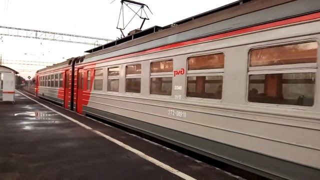 Отправление электропоезда ЭТ2-009 "Балтиец", ст. Калище
