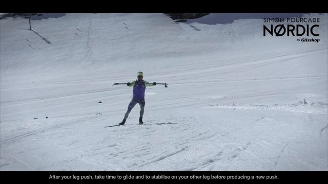 Simone Fourcade техника конькового хода без палок.