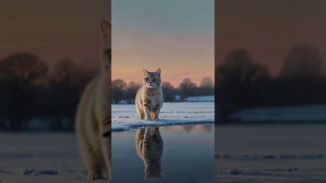 The cat is cold in winter (edis70)