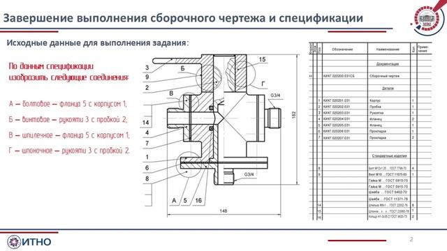 Конструкторская документация сборочных единиц. Завершение выполнения СБ и спецификации