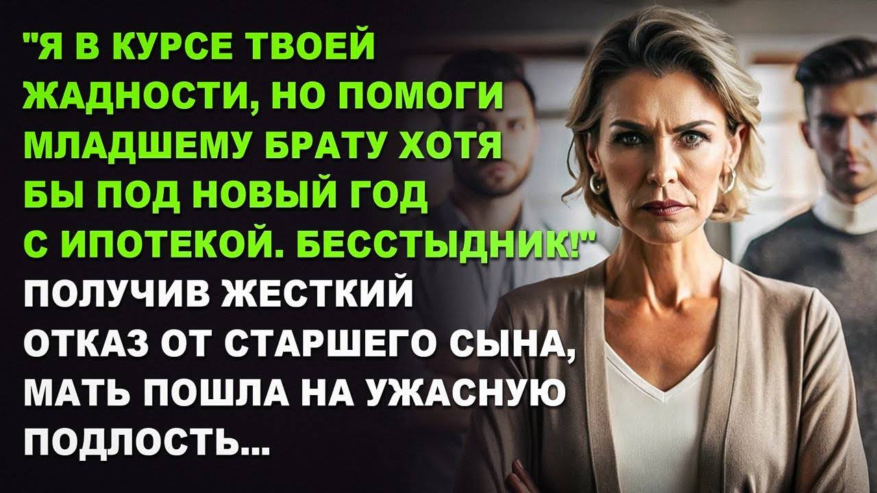 Я в курсе твоей жадности, но помоги младшему брату хотя бы под Новый год с ипотекой. Бесстыдник!