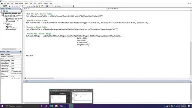 Как использовать сводную диаграмму в Excel VBA