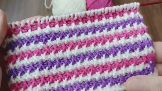 Красивый узор тунисским крючком - Тунисское вязание крючком