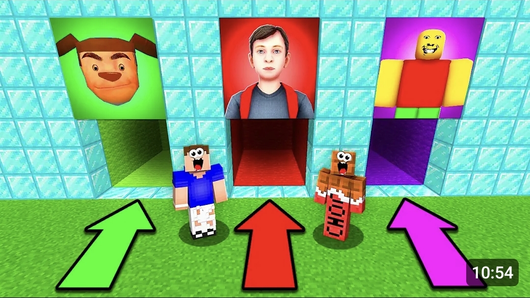 Выбери Правильный Тоннель: ТИМОХА, СКУЛБОЙ, ЗЛОЙ ПАПА в Майнкрафт! Minecraft