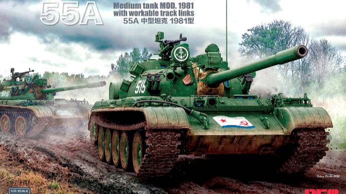 Распаковка Rye Field Model 1 35 RM-5098 T-55A Medium Tank Mod. 1981