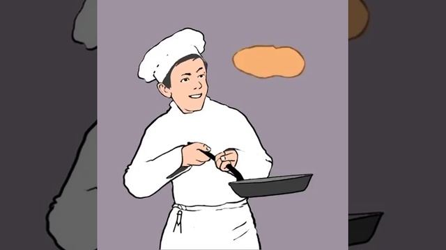 Печёт блинчики