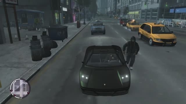 GTA 4 - бомж угнал машину