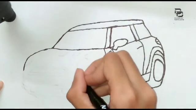 How to draw Mini cooper S 2018 step by step easily