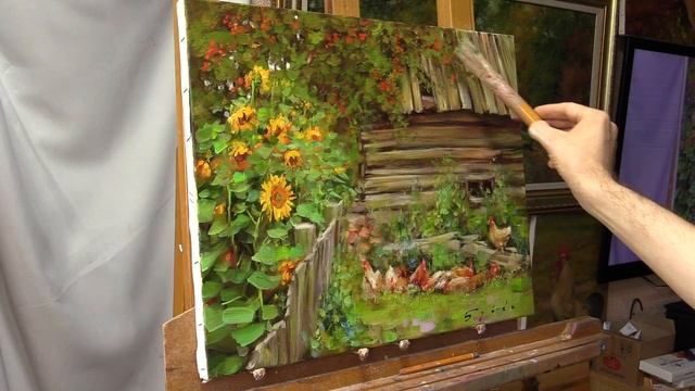 У околицы. Живопись маслом. Alla Prima. Process of creating oil painting from Oleg Buiko.