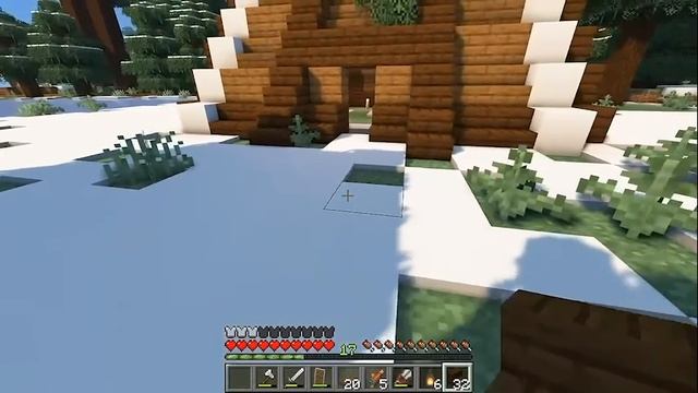 Minecraft уютный зимний домик с рождественским декором 🎄 Волшебство снега и уюта в каждом блоке!