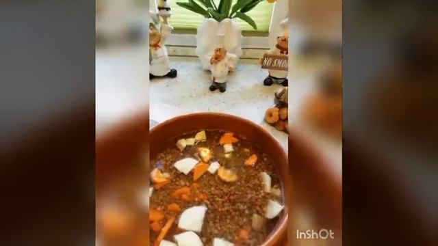 Гречка с грибами и овощами в казанке