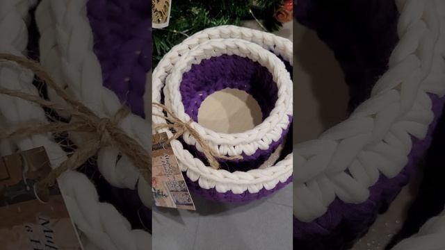Корзины из трикотажной пряжи. Обзор.