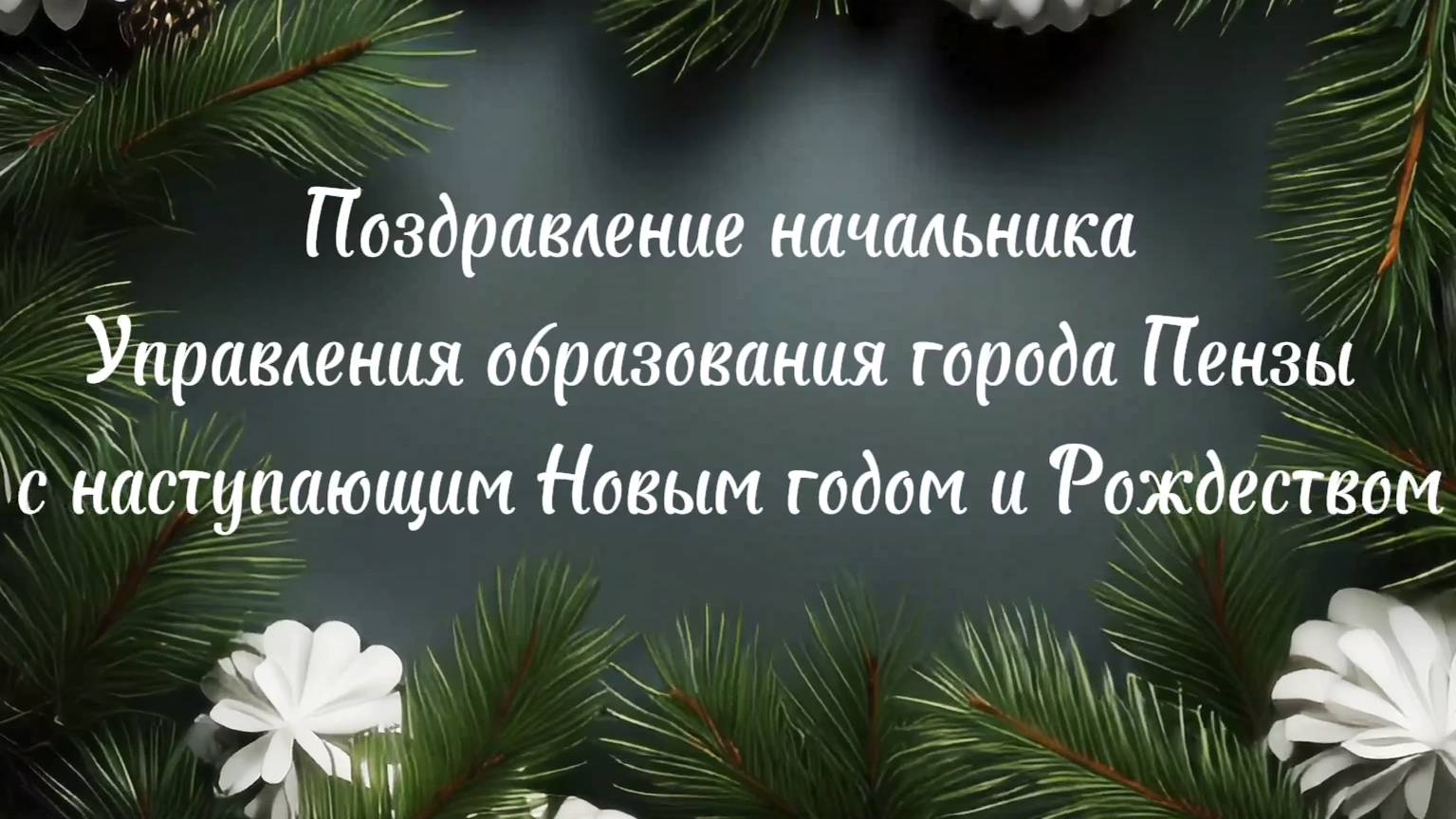 Поздравление начальника Управления образования города Пензы с наступающим Новым годом и Рождеством