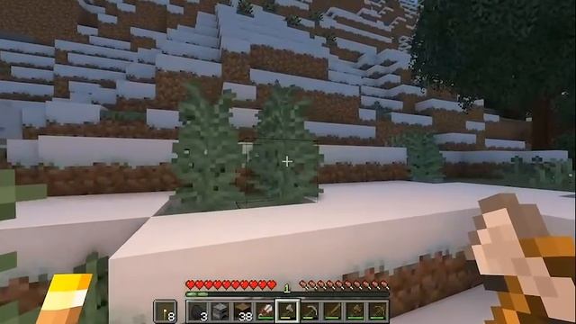 Minecraft строительство уютного рождественского домика в снежном биоме 🎅🎄